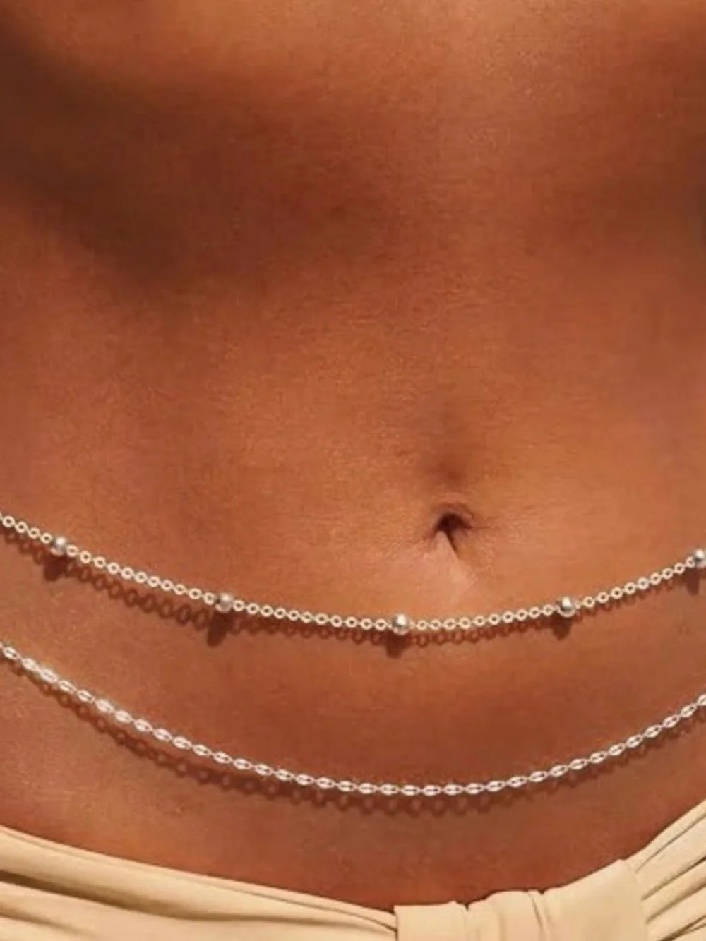 Satellite belly chain with a clasp (just the top chain) sterling silver